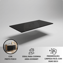Ver imagem 2 de Tampo de Cozinha Preto 100x51cm P/ Balcão de Pia Armário Cooktop em Madeira Resistente Compacto