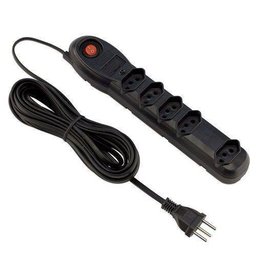 Protetor Eletronico Force Line 7202 Preto 3 Metros 5 Tomadas tripolar - 1