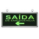 Ver imagem 1 de Placa Sinalizaçao Saida de Emergencia Dupla Face Bateria Recarregavel Seta Segurança Bombeiro