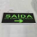 Ver imagem 2 de Placa Sinalizaçao Saida de Emergencia Dupla Face Bateria Recarregavel Seta Segurança Bombeiro