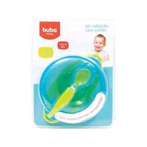Kit Refeição com Colher para Bebê Azul - Buba