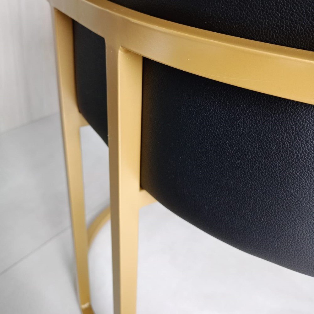 Cadeira Gold Estofado Várias Cores Base Aço Preto Fosco - Datelli Design - 9