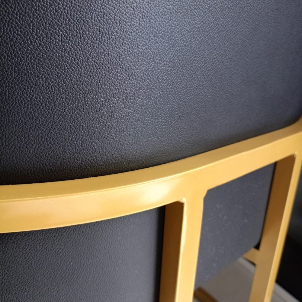 Cadeira Gold Estofado Várias Cores Base Aço Preto Fosco - Datelli Design - 8