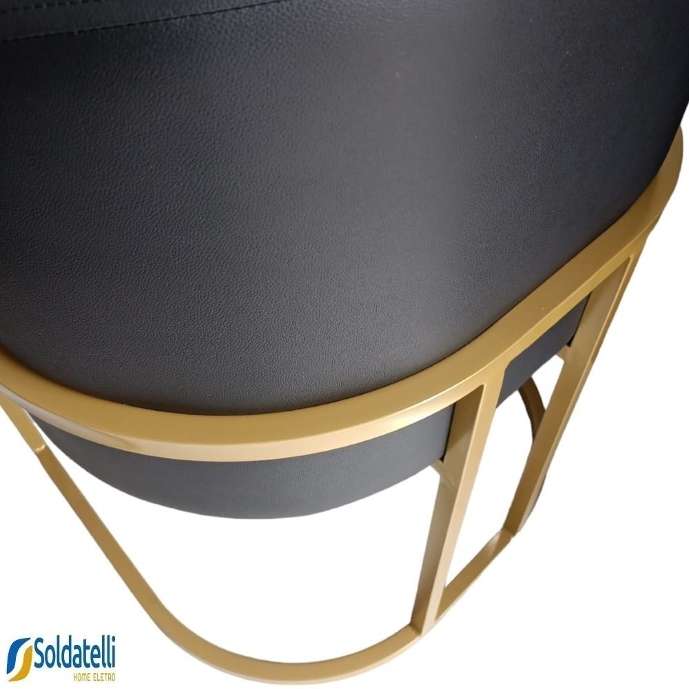 Cadeira Gold Estofado Várias Cores Base Aço Preto Fosco - Datelli Design - 6