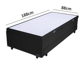 Cama Box Baú Solteiro Com Auxiliar Suede Preto (Espuma só na Auxiliar) - 2