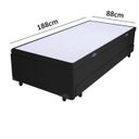 Ver imagem 2 de Cama Box Baú Solteiro Com Auxiliar Suede Preto (Espuma só na Auxiliar)