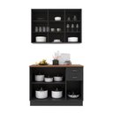 Ver imagem 3 de Armário de Cozinha Modulada Compacta Fidelitá Nara 100% MDF 2 Peças 120cm 6 Portas 2 Gavetas com
