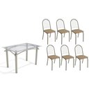 Ver imagem 1 de Mesa Cozinha Elba 120 + 6 Cad Noruega Niquel/Cap Kappesberg