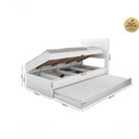 Ver imagem 4 de Cama Solteiro Larissa com Cama Auxiliar Branco - Framar Móveis
