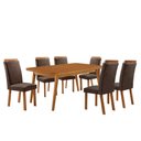 Ver imagem 2 de Mesa de Jantar Copper 180 cm Tampo MDF Laminado Canto Copo com 6 Cadeiras Aline