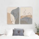 Ver imagem 1 de Quadro Tela Composição Traço Casal Abs No Chassi 2X 63X42Cm