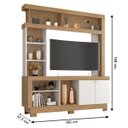 Ver imagem 3 de Estante para Tv de até 47 Polegadas com 8 Nichos e 2 Portas Mari Mdp Nature/off White