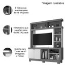 Ver imagem 7 de Estante para Tv de até 47 Polegadas com 8 Nichos e 2 Portas Mari Mdp Nature/off White