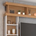 Ver imagem 5 de Estante para Tv de até 47 Polegadas com 8 Nichos e 2 Portas Mari Mdp Nature/off White
