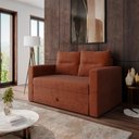 Ver imagem 2 de Sofá Cama 2 Lugares Casal 1,50 Mts Chenile Prince Luma Matri Cor:chenile Terracota