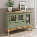 Ver imagem 5 de Balcão Buffet de Madeira com 3 Portas e 1 Gaveta Verde Oliva