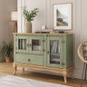 Balcão Buffet de Madeira com 3 Portas e 1 Gaveta Verde Oliva - 4