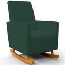 Ver mais imagens de Poltrona de Amamentação com Balanço e Puff Ravena W01 Suede Verde - Lyam Decor