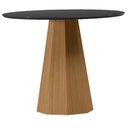 Ver imagem 1 de Mesa de Jantar 120x120 Cm Isis com Vidro Ype Preto – New Ceval