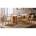 Ver imagem 1 de Sala de Jantar Shophie 6 Lugares Tampo em Vidro Courino Bege 180cm Imperial Móveis