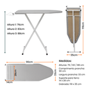 Ver imagem 3 de Mesa Tábua de Passar Roupa Tecido Térmica Prática Porta Ferro Dobrável Itagold
