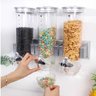 Dispenser de Parede Porta Cereais Triplo Organizadores de Alimentos Gigante Sucrilhos Granola - 3