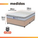 Ver imagem 5 de Cama Box Casal Probel Espuma D33 Pillow Top 138x188x56cm Guarda Costas Lyon Branco/bege Branco /