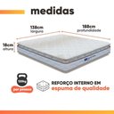 Ver imagem 3 de Cama Box Casal Probel Espuma D33 Pillow Top 138x188x56cm Guarda Costas Lyon Branco/bege Branco /