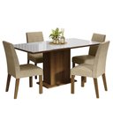 Ver imagem 2 de Conjunto Sala de Jantar Mesa Tampo de Vidro 4 Cadeiras Avril Madesa