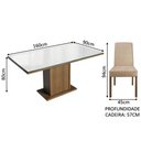 Ver imagem 3 de Conjunto Sala de Jantar Mesa Tampo de Vidro 4 Cadeiras Avril Madesa