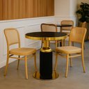 Ver imagem 2 de Conjunto Mesa de Jantar Redonda Imperial 70cm Preta com 2 Cadeiras Roma - Nude