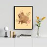 Quadro Decorativo Capivara Desenho 33x24cm:Madeira branca - 1