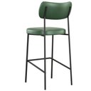 Ver mais imagens de Kit 05 Banquetas Alta Bar Cozinha Sala de Jantar Preto Elira L02 Couríssimo Verde - Lyam Decor