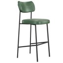 Ver imagem 6 de Kit 05 Banquetas Alta Bar Cozinha Sala de Jantar Preto Elira L02 Couríssimo Verde - Lyam Decor