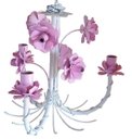 Ver imagem 1 de Lustre Quarto de Menina Artesanal com Flores Lindo e Simples 03 Bocas - Amarelo