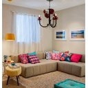 Ver imagem 4 de Lustre Quarto de Menina Artesanal com Flores Lindo e Simples 03 Bocas - Amarelo