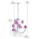 Ver imagem 3 de Lustre Quarto de Menina Artesanal com Flores Lindo e Simples 03 Bocas - Amarelo