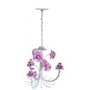 Ver imagem 2 de Lustre Quarto de Menina Artesanal com Flores Lindo e Simples 03 Bocas - Laranja