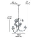 Ver imagem 2 de Lustre Quarto de Menina Artesanal com Flores Lindo e Simples 03 Bocas - Branco