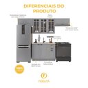 Ver imagem 5 de Armário de Cozinha Modulada Compacta Fidelitá Nara 100% MDF 4 Peças 280cm 10 Portas 2 Gavetas sem