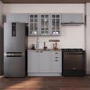 Ver imagem 1 de Armário de Cozinha Modulada Compacta Fidelitá Nara 100% MDF 4 Peças 280cm 10 Portas 2 Gavetas sem
