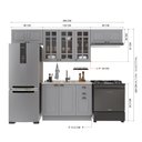 Ver imagem 4 de Armário de Cozinha Modulada Compacta Fidelitá Nara 100% MDF 4 Peças 280cm 10 Portas 2 Gavetas sem