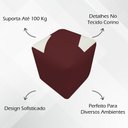 Ver imagem 2 de Puff Decorativo Quadrado Penteadeira Urban - Bordo-bege Corino