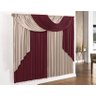Cortina Elegance - 4,00m x 2,80m VarÜo Duplo - Vinho e AvelÜ - 1