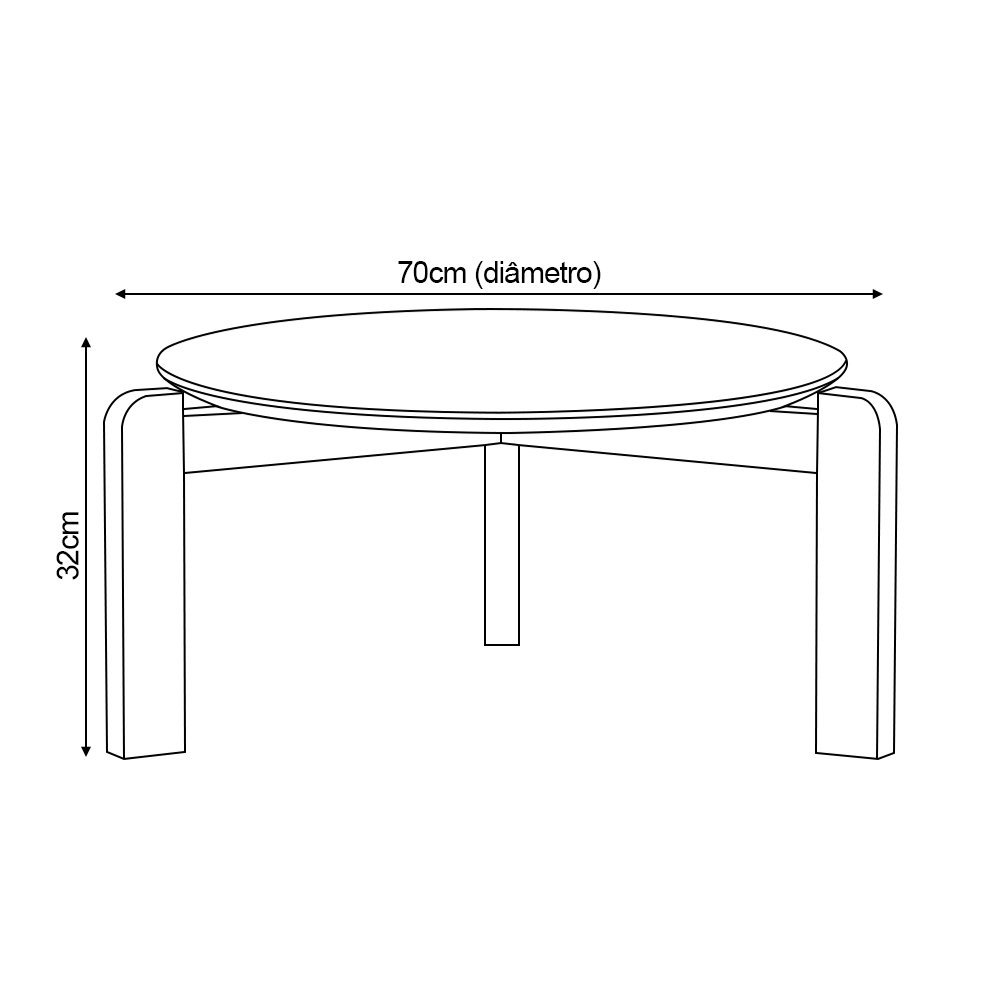 Mesa de Centro Decorativa Redonda Austria Tampo Off White Base em Madeira - 3