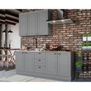 Ver imagem 1 de Kit Cozinha Modulada 4 Peças Americana 1 Aéreo + 2 Balcões + 1 Complemento sem Pia Cz127 Cinza