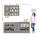 Ver imagem 5 de Kit Cozinha Modulada 4 Peças Americana 1 Aéreo + 2 Balcões + 1 Complemento sem Pia Cz127 Cinza