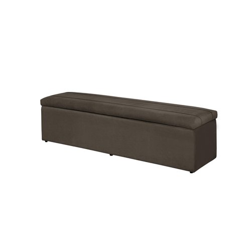 Calçadeira Baú 193 cm Suede Marrom Claro
