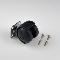 Kit 4 Rodízios Rodinha Preta para Móveis 40mm com Parafusos - 2