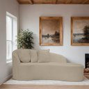 Ver imagem 2 de Sofá Decorativo Divã Forma Orgânica Curvo Bouclé para Salas e Consultorio Aurea